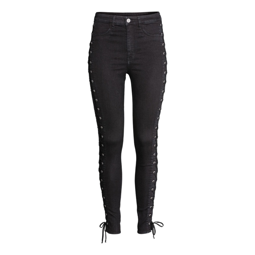 H&M lace up black skinny jeans